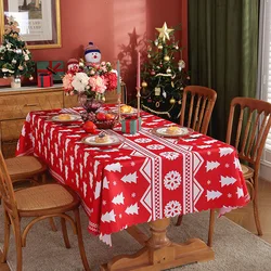 Christmas table cover polyester waterproof table cloth Christmas custom Modern design Printed polyester table cloth