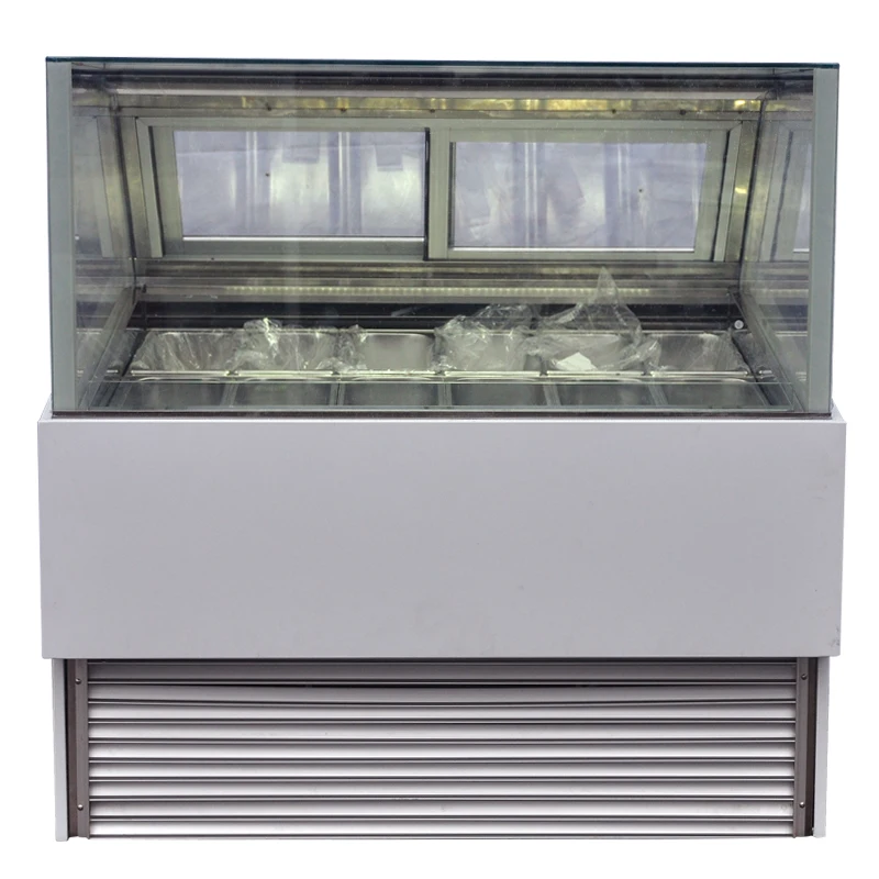 LVKE High Quality Italian Ice Cream Air Cooled Frostless Cream Popsicle Display Cabinet Temperature -22 Freezer
