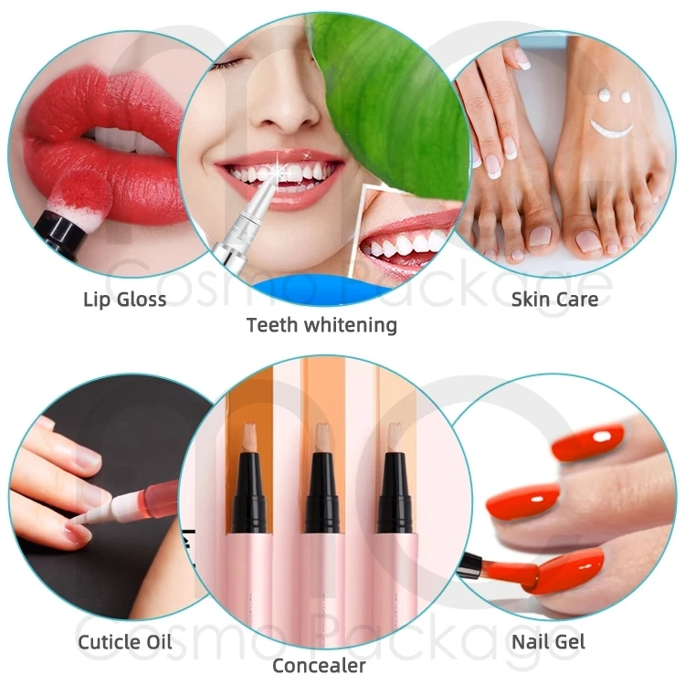 C203 Empty Plastic Click Cosmetic Pen Container Packaging Package 2ml 3ml for Lip Gloss Lipgloss Lipstick Lip 3ml 4ml