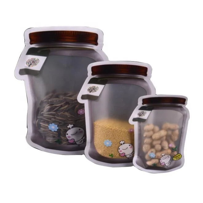 Mason Jar self-sealing bag dried fruit whole grain beef food fresh bag plastic food bag
