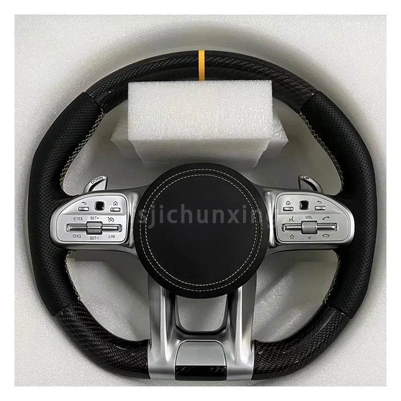 Auto Customized Steering Wheel Fit for Mercedes Benz C Class W204 W205 AMG W212 W213 W447 W463 GLC GLA Carbon Fiber Steering