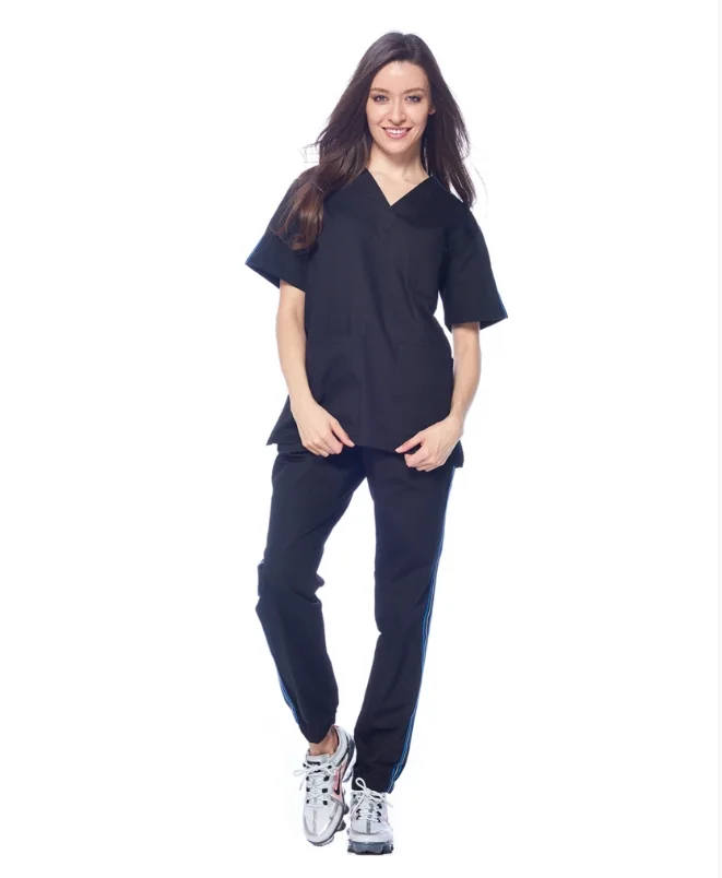 
Excellent Quality Nurse Uniform unisex V-neck scrub Jogger Medical Uniforms Medical Scrub Set 
