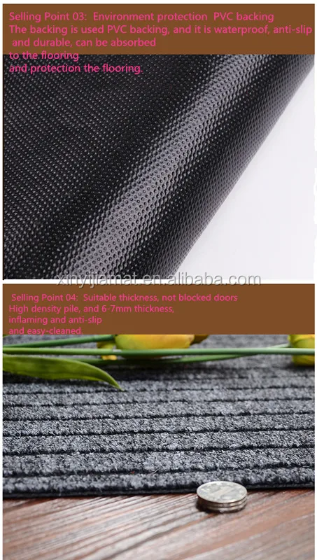 Entrance anti-slip jacquard carpet checker board design carpet with PVC backing