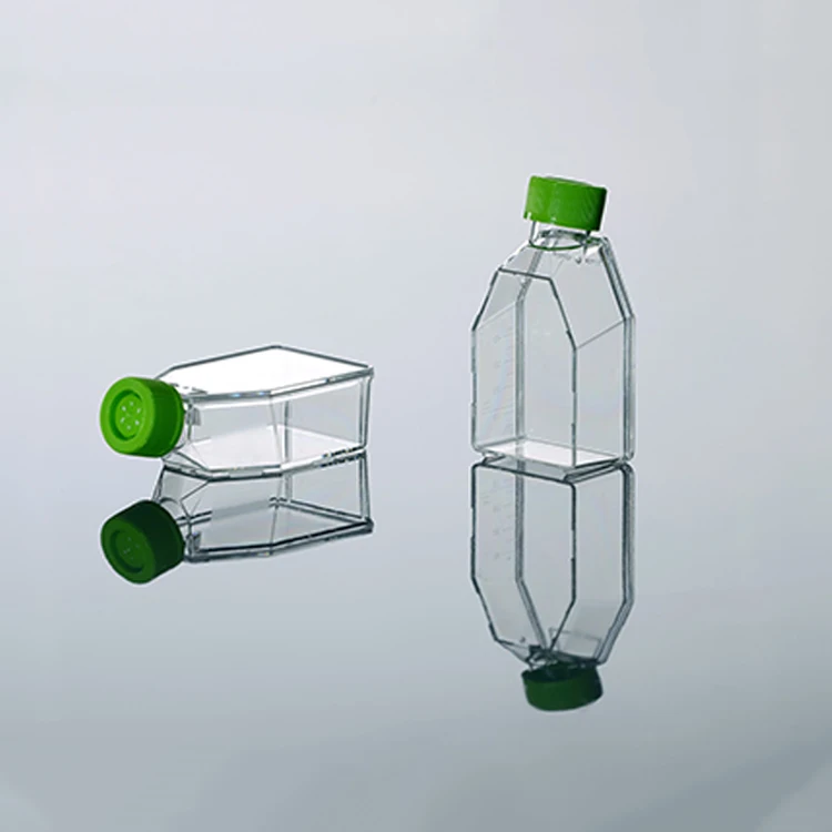 Обработанные 50 мл клеточной культуры колбы лабораторные химии колбы лабораторные упакованы в мешки с стерилизацией