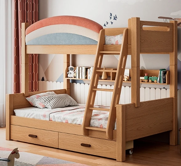 Factory Price Luxury Durable Using Wood Double Bunk Bed Children Kids Beds Bedroom Wooden Bunk Bed for Kids