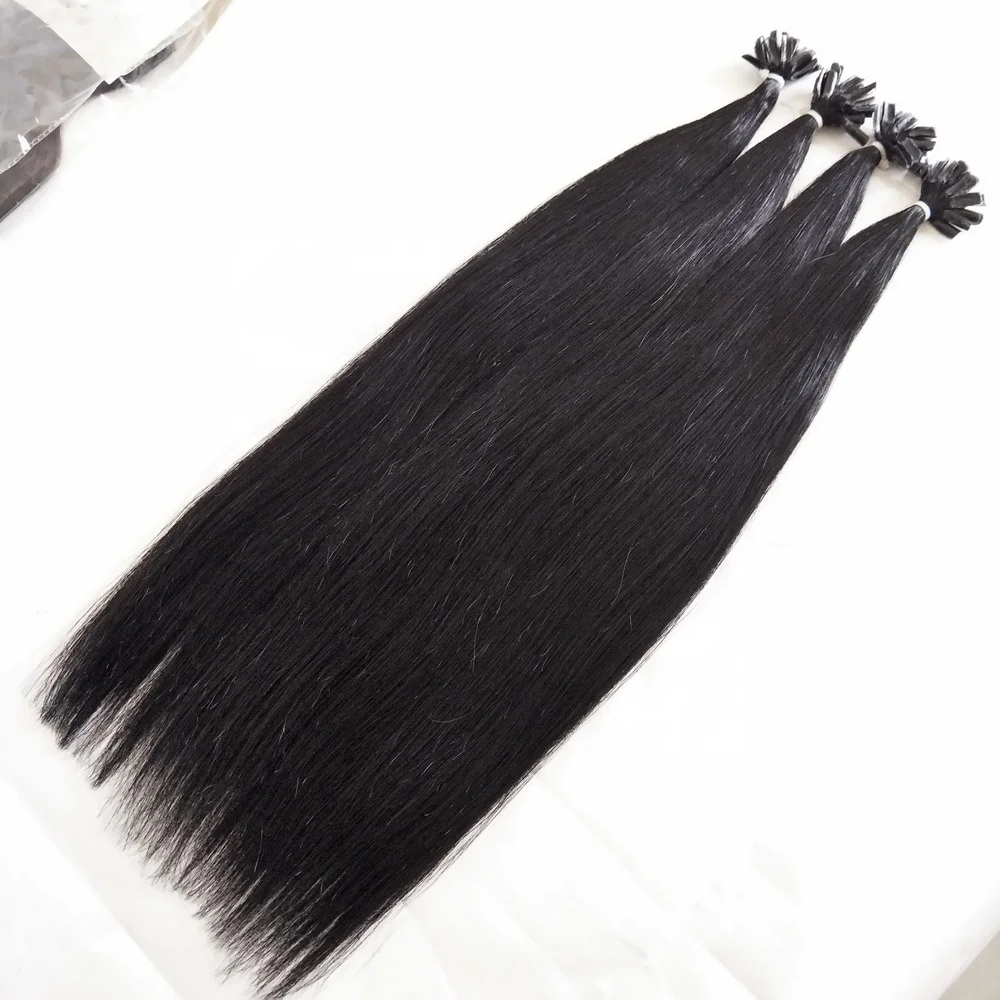 Wholesale Double Drawn Italian Keratin Prebonded U Tip cuticle remy aligned keratin U Tip Extensions