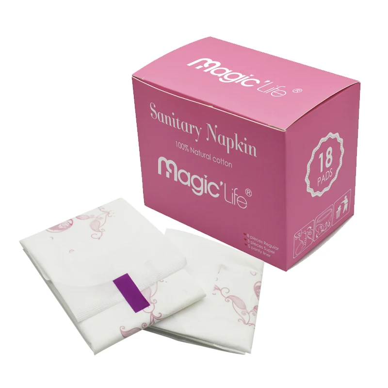 Eco Disposable Menstrual Pads Towel Sanitary Napkins Private Label Organic Cotton Imported from Japan Brand Sumitomo Regular