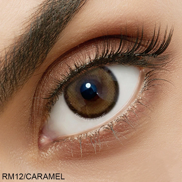 Caramel magic cheap color eye contact lens fancy look dark brown contact lenses