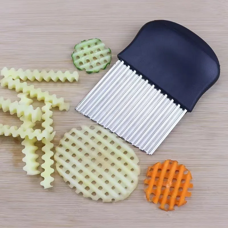 Factory wholesale Stainless mini Wavy vegetable chopper wolf tooth potato french fries onion chip knife chopper