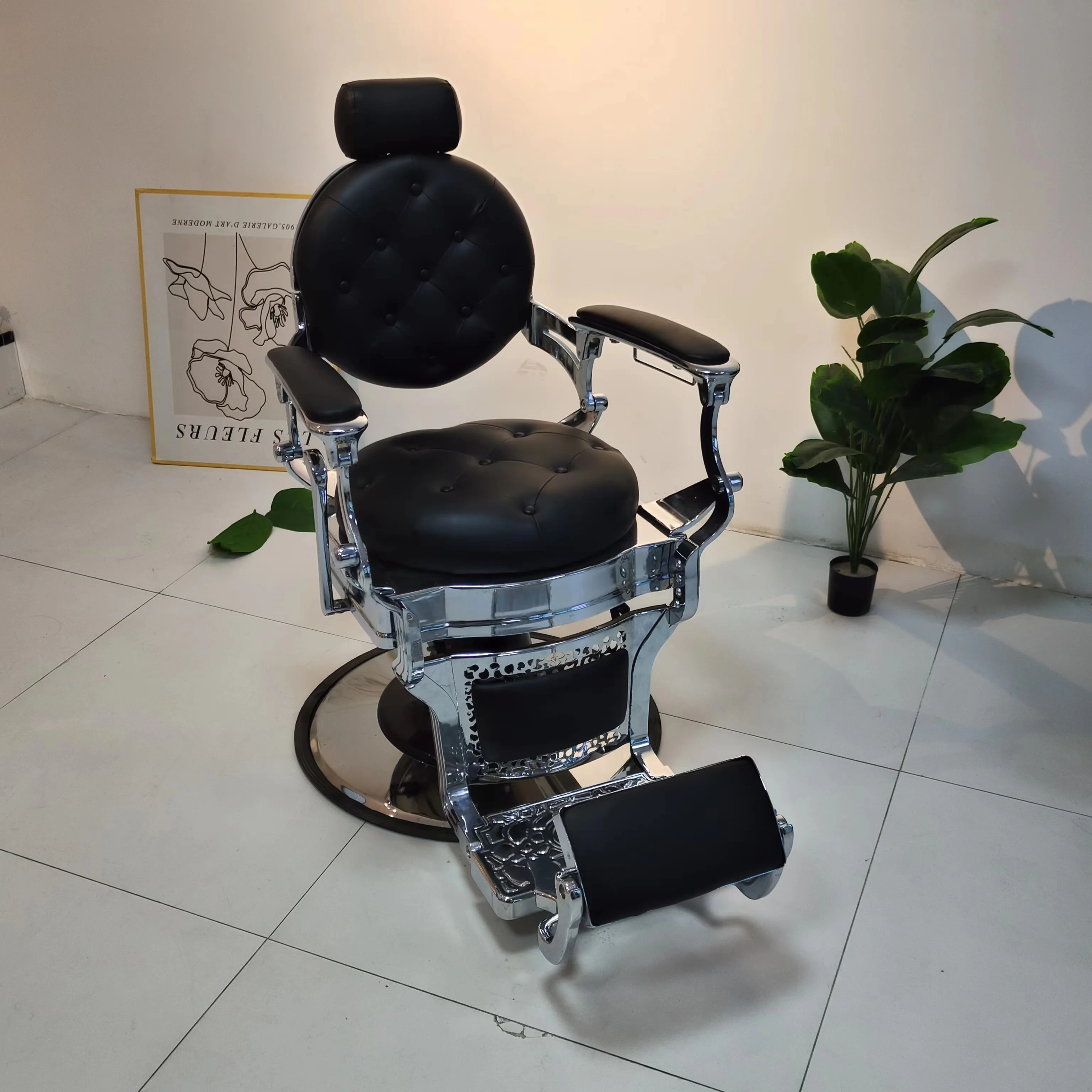 Wholesale Silla de corte de pelo Frame Profession Saloon Classic Barber Chair Frame vintage Styling Chair Salon Furniture