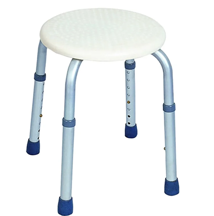 Lightweight, portable, height-adjustable bath stool, aluminum sturdy frame, durable structure