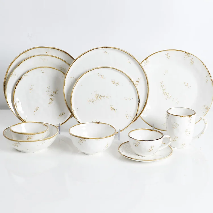 Microwave, Oven, and Dishwasher Safe, Scratch Resistant, Modern Rustic Dinnerware Ceramics Dinnerware Dinnerware Set