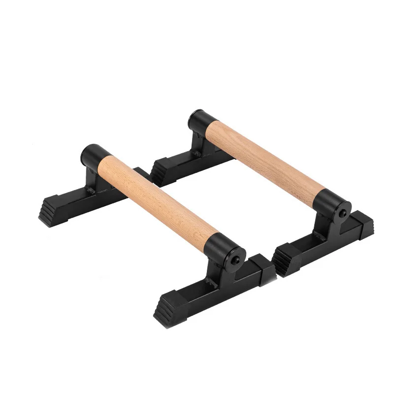 Strength Training 50cm Wooden Push Up Bars Parallettes Bars Anti-slip Wood Handstand Bars With Metal For Fitness Floor Workouts