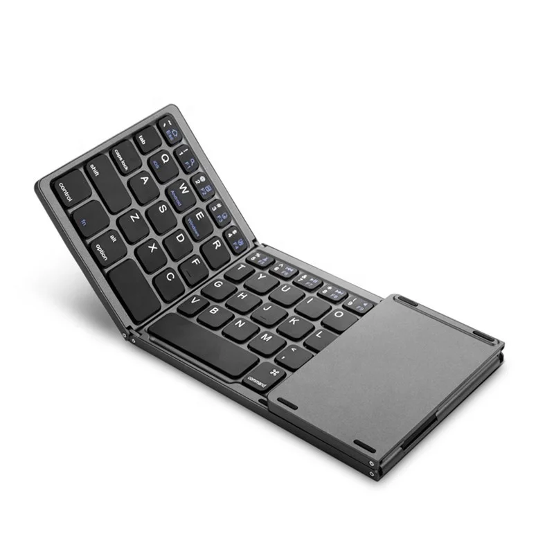 English Layout foldable bt Wireless Folding bluetooths keyboard qwerty and touch pad wireless keyboard
