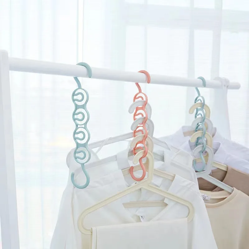 Plastic Hangers For Clothes Rectangle Space Saving Foldable Hanger Wardrobe Double 3 Wire Keyboard Clothing Plastic Hanger