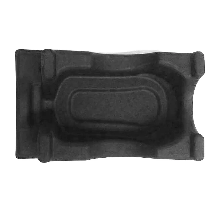 cosmetic Paper pulp products dry press mould molded pulp tray moulding pulp packaging black molded fiber tray