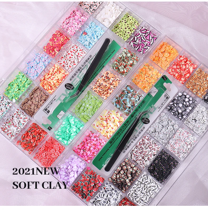 Высокое качество, разные размеры, хрустальные стразы, красочные фрукты, цветок, Смешанная полимерная глина, украшение для ногтей, дизайн