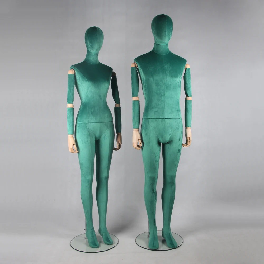 New Fabric Covered Articulated Wooden Arms Display Racks mannequin for clothes display
