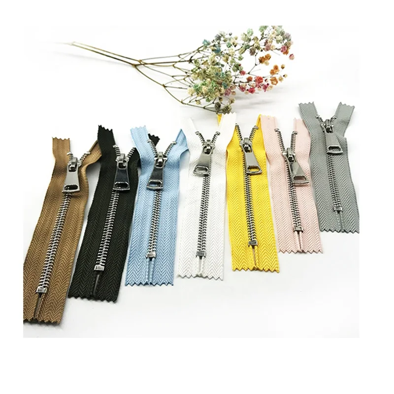 Open end closed end two way type Corn Y European style teeth metal Roll Zipper With Auto Lock Slider For handBags Suitcase