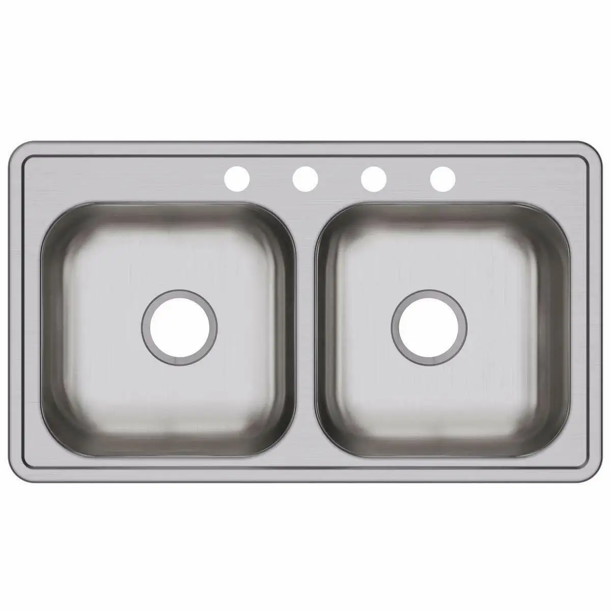 3322 Latin American Style Kitchen Wash Basin Machine Double Bowl Basin Topmount Drop-in Kitchen Sink