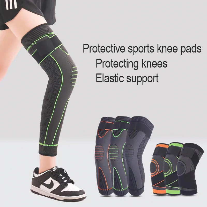 Wholesale Knee Brace Nylon Sports Running Knee Protector Guards Calf Sleeves for Basketball Lengthening Breathable Knee Support