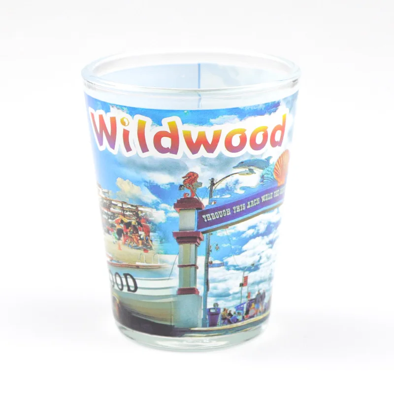 Wholesale custom printing logo sublimation souvenir tourist mini tequila glass shot glasses cups