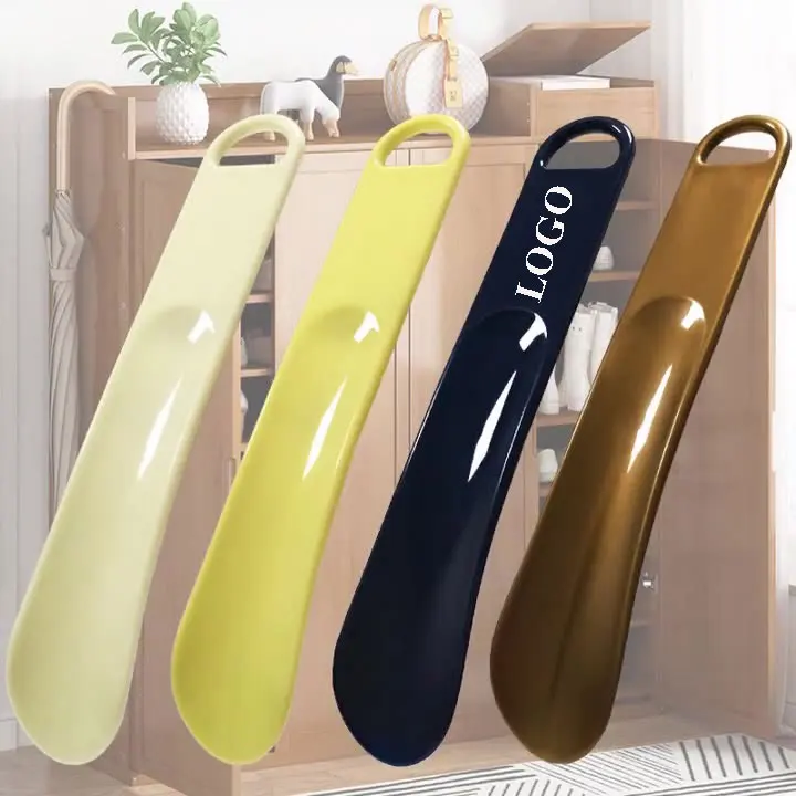 New Product 20cm Colorful Plastic Shoe Horn Customized Logo Shoe Lifter Help Wear