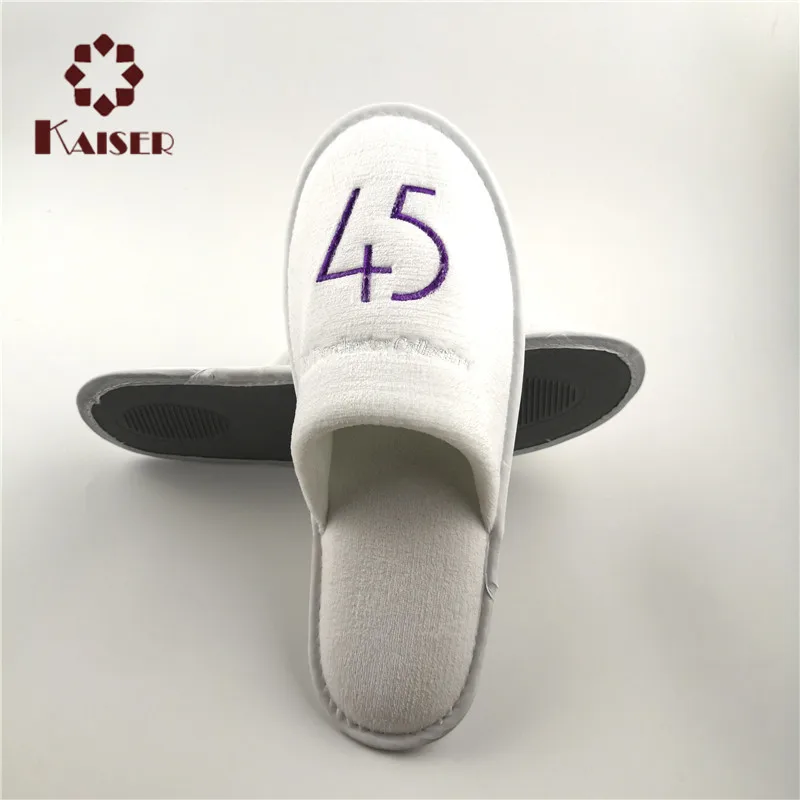 TPR sole velour slipper for home and hotel use