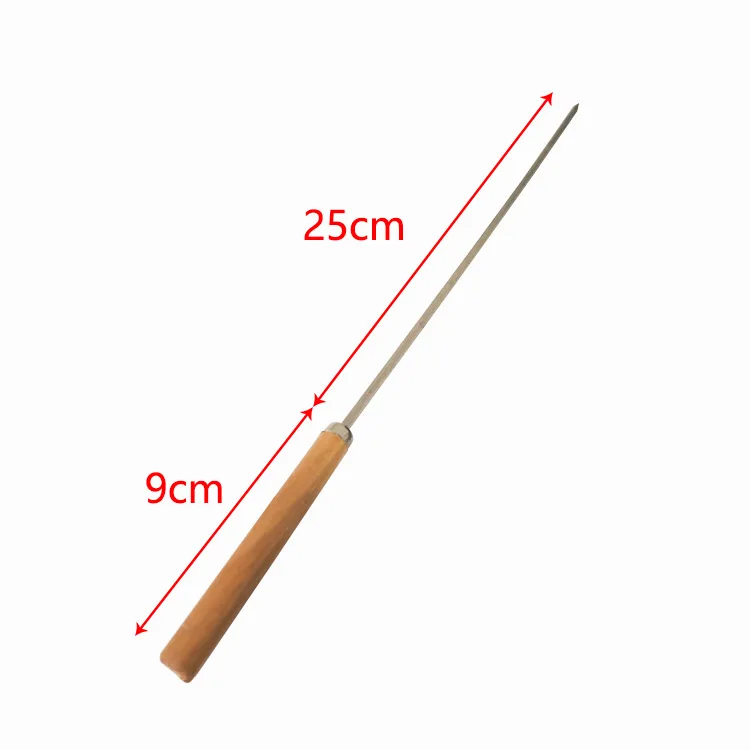 Factory Wholesale Customized Size Stainless Steel Wooden Handle Bbq Kebab Barbecue Grill