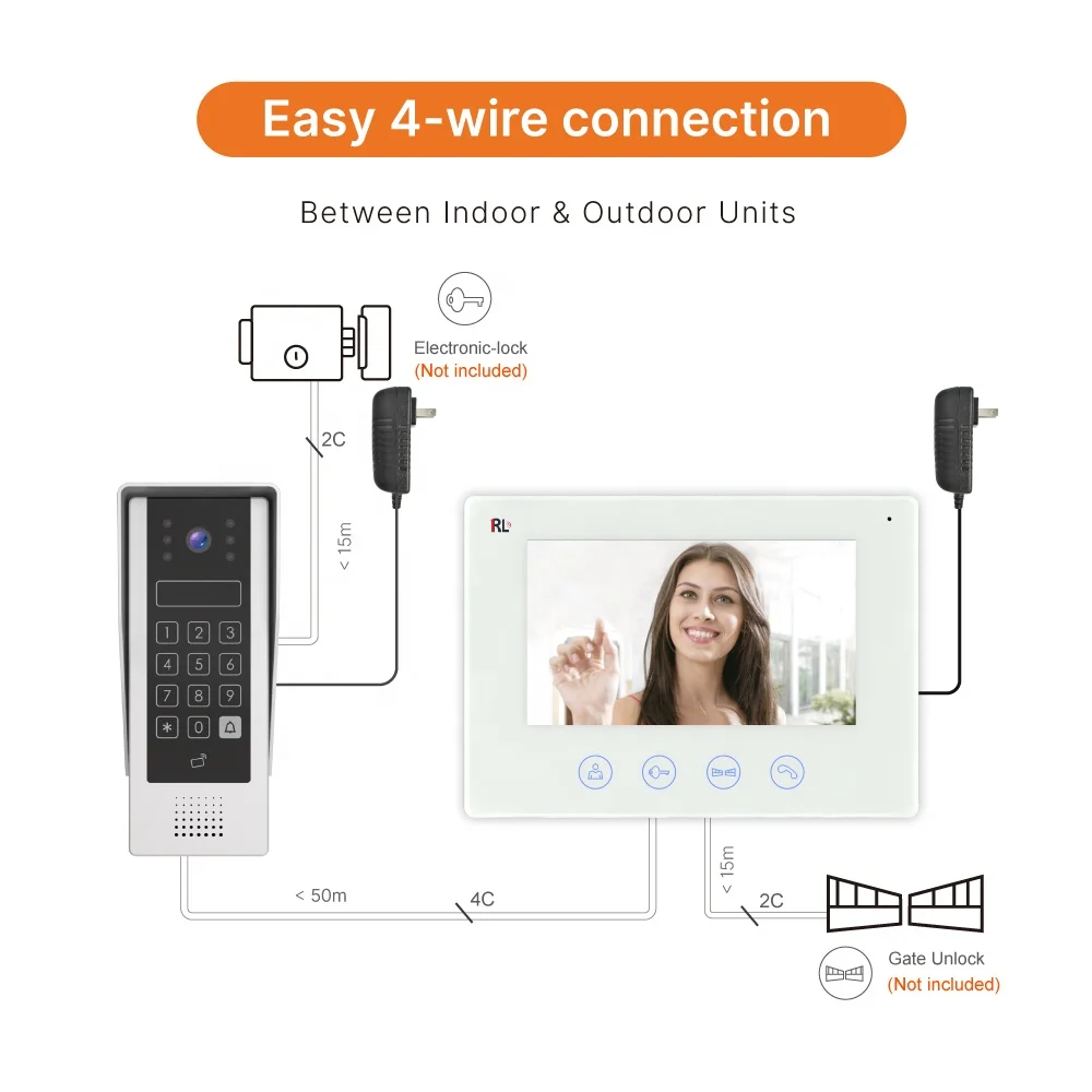 High quality1080p video doorbell camera wireless video intercom ring doorbell wireless video door phone with ID password  unlock