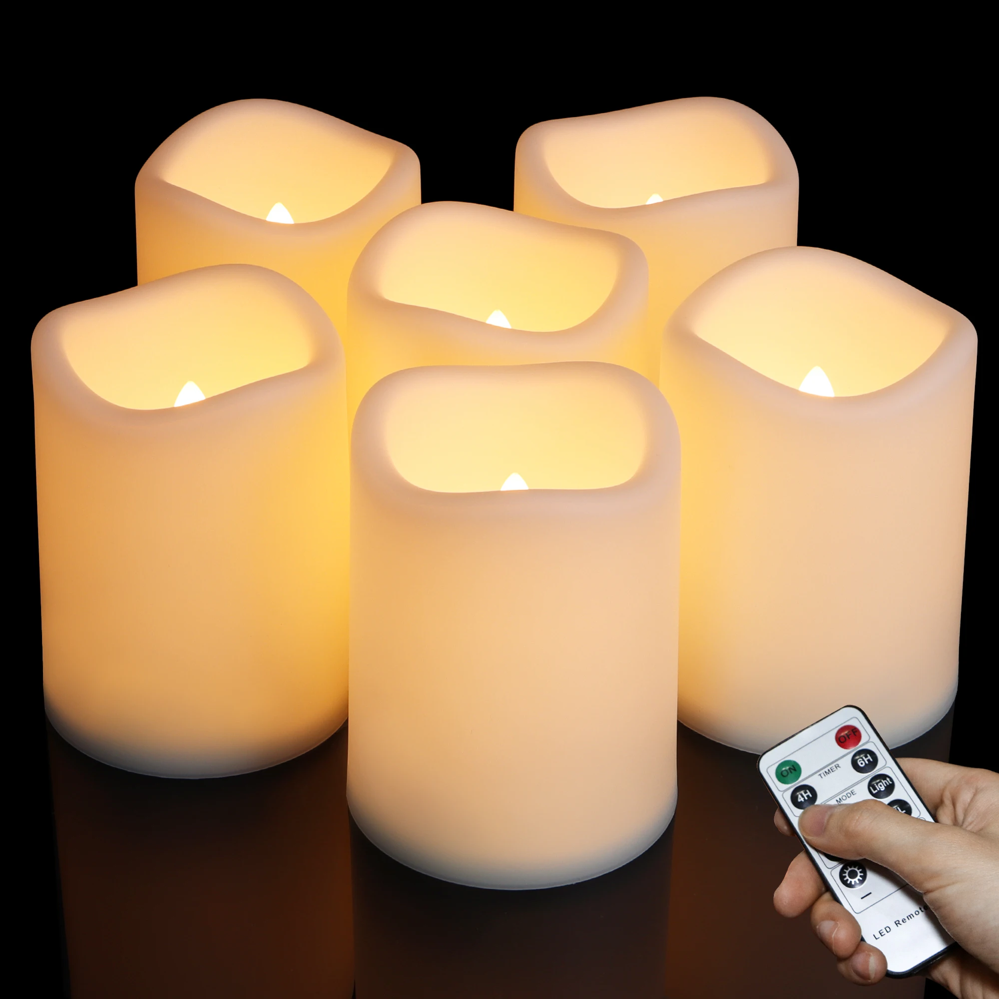 Wholesale Remote Control  Flameless Pillar Candle Lights Battery Operated Artifical Led Candles for Home Decoration Dia7.5cm