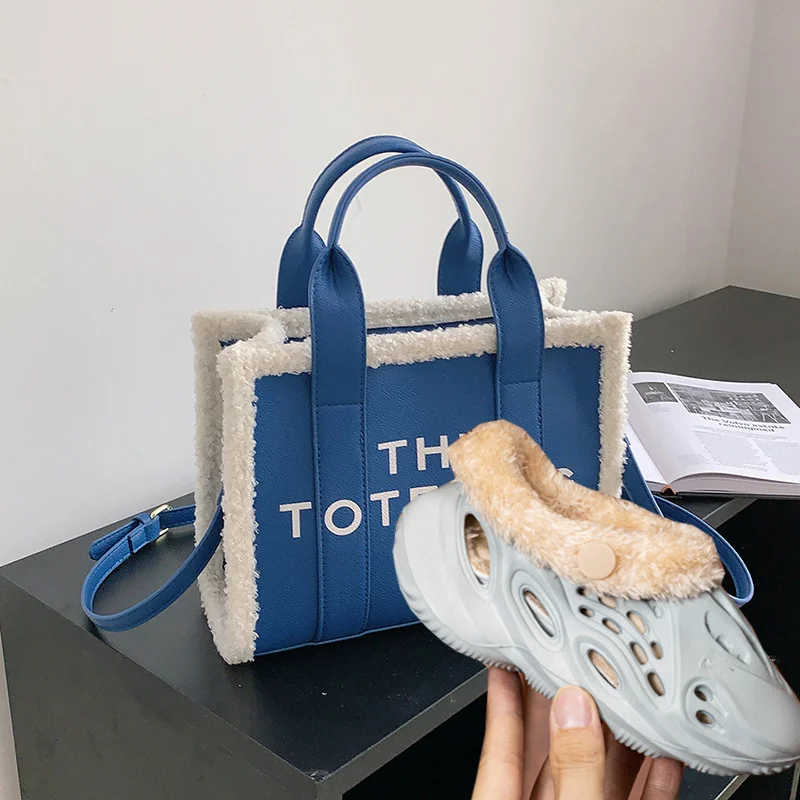 Custom Plush Purse Women Fashion Designer Shoes And Hand Bags Sets Crossbody Bag Unisex Slides Slippers