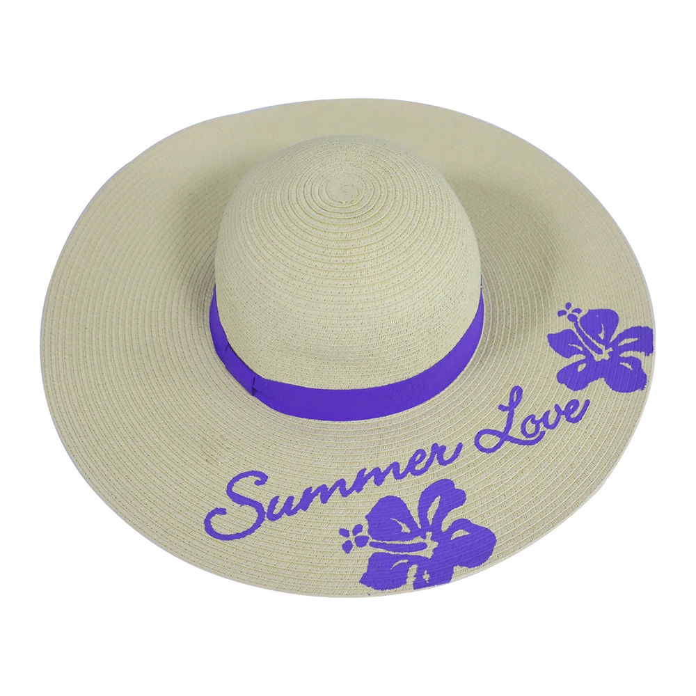 Дешево Горячая Распродажа Защита от солнца пляжная шляпа с широкими полями для печати логотипа бумажная, соломенная вышивка дискеты fedora шляпа для женщин