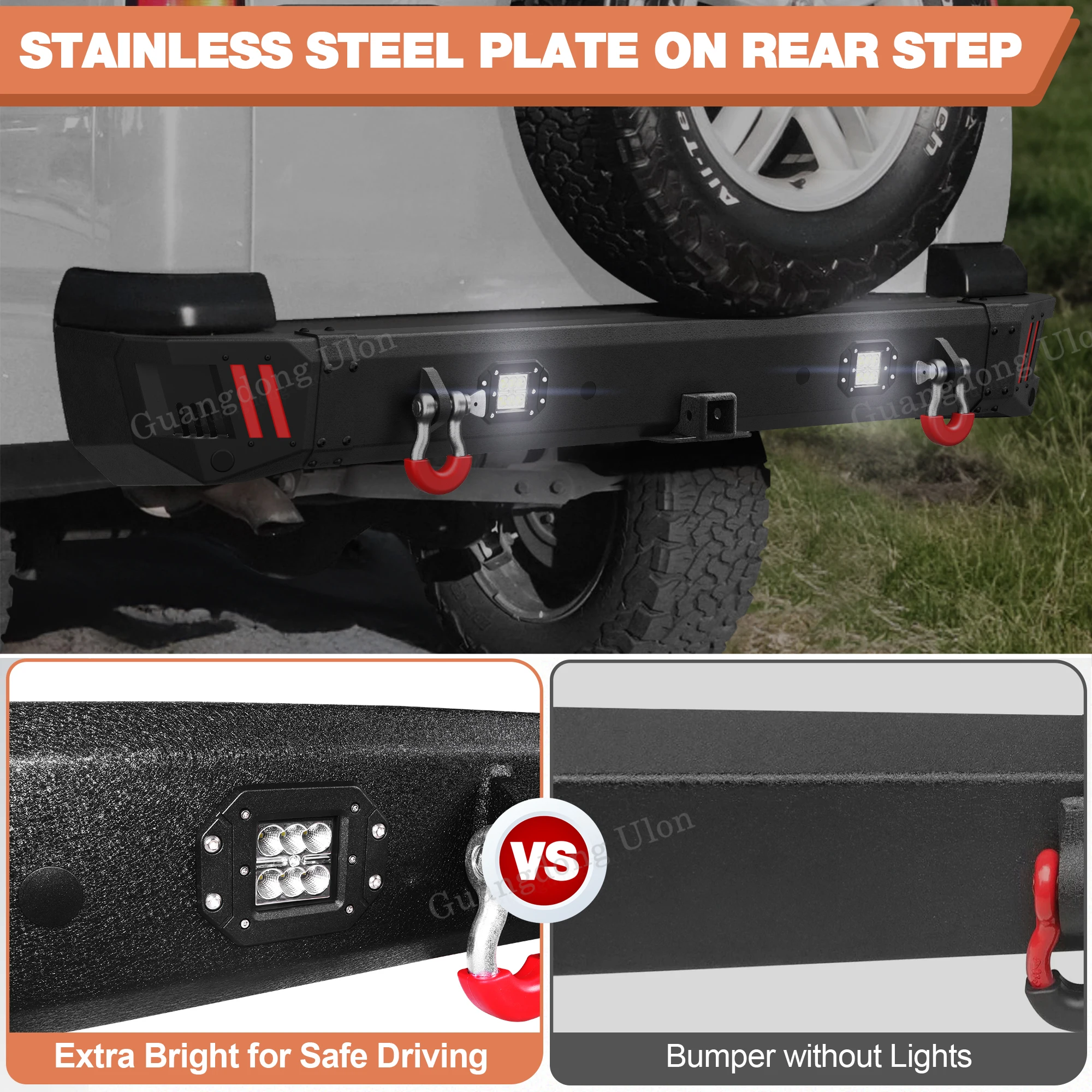 High Quality OEM Off-Road Rear Bumper Fit 1999-2004 Land Rover Discovery 2 Rock Crawler Bumper Equipped car accessories