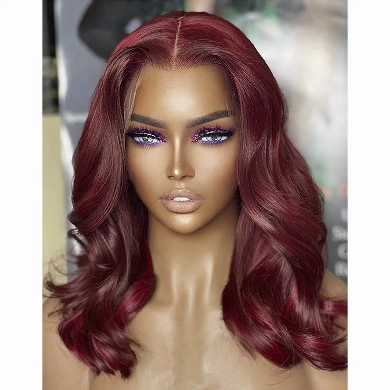 Glueless Short Loose Body Wave Wavy Lace Front Human Hair Wigs For Black Women Full Hd Frontal Wig Human Hair Ocean Wave Bob Wig