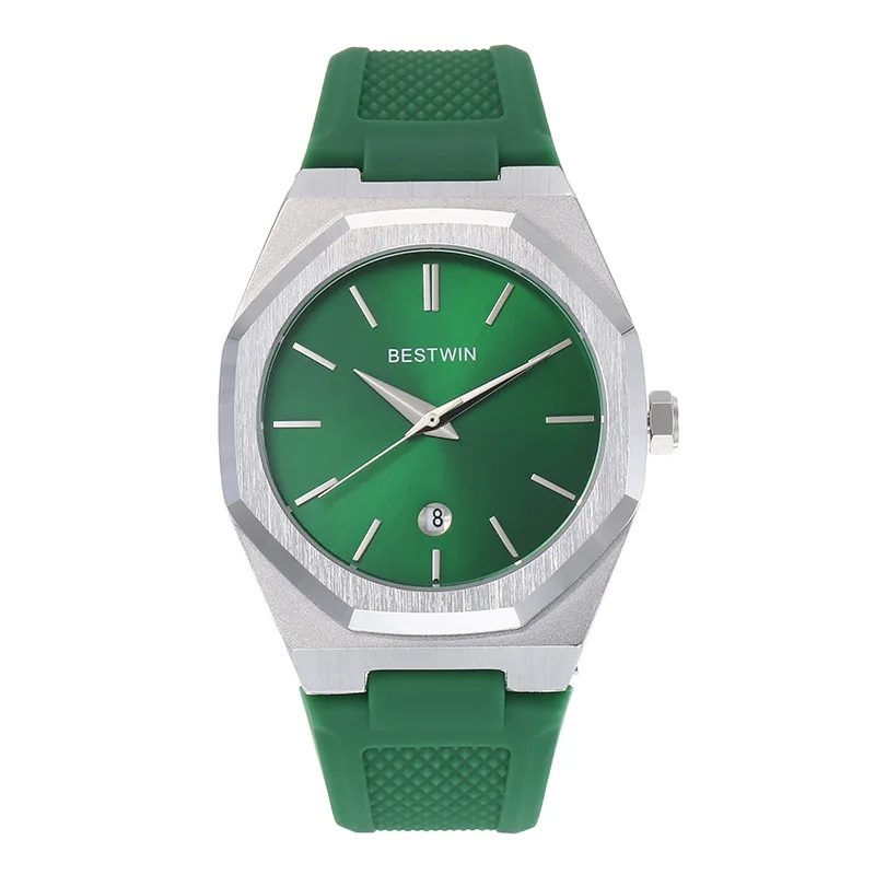 BESTWIN Men Colorful Sport Silicone Jelly Quartz Watch Men Waterproof Casual Wristwatch Quality Casual Fashion Watches
