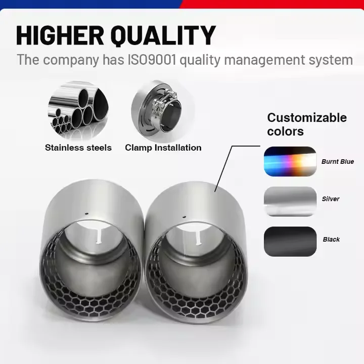 SYPES New model double-layer welded edge honeycomb stainless steel exhaust universal pipe muffler pipe upgrade car exhaust pipe