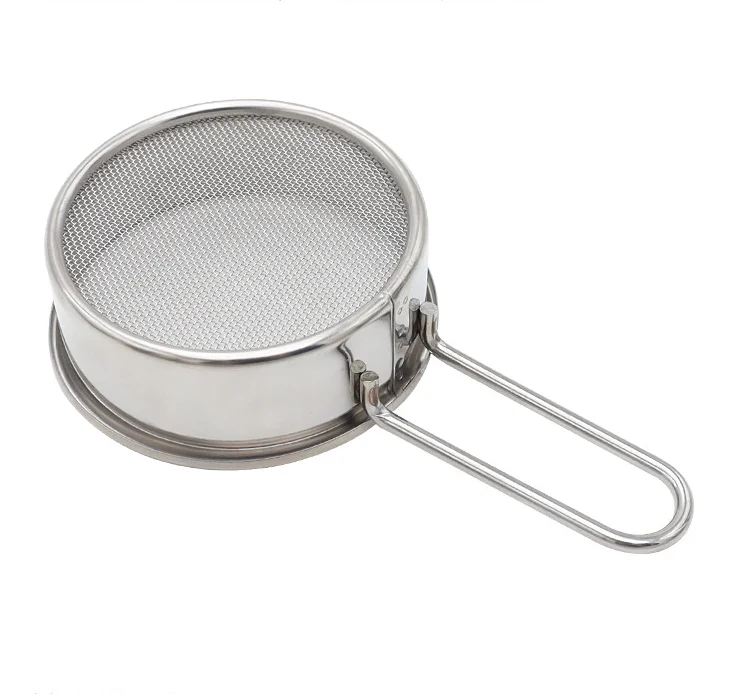 Household Stainless Steel Mini Flour Sieve Handheld Colander  Sugar Cocoa Powder Dispenser Mesh Sieve