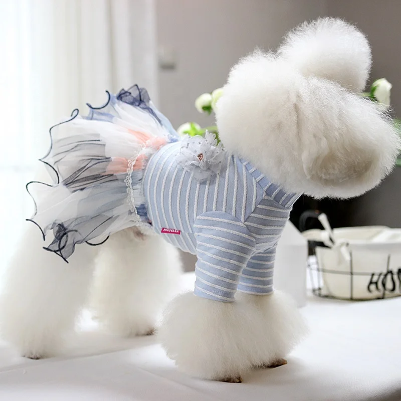 Pet apparel dog pets clothes Luxurious lace candy-colored pet dress for small female dogs fashion design dog dress