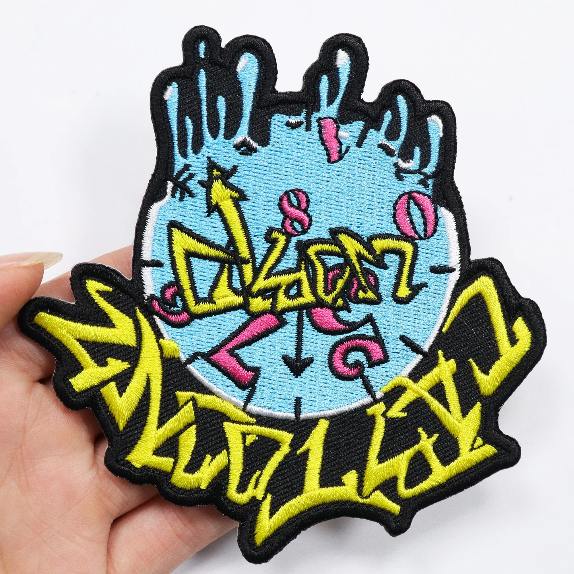 Designer Logo Patches With Adhesive Backing Club Logo Embroidery Iron On Anime Patches For Clothes