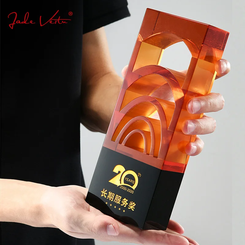 Original crystal trophy  rectangular shape trophy liuli crystal trophy crystal awards souvenir gift souvenirs gifts