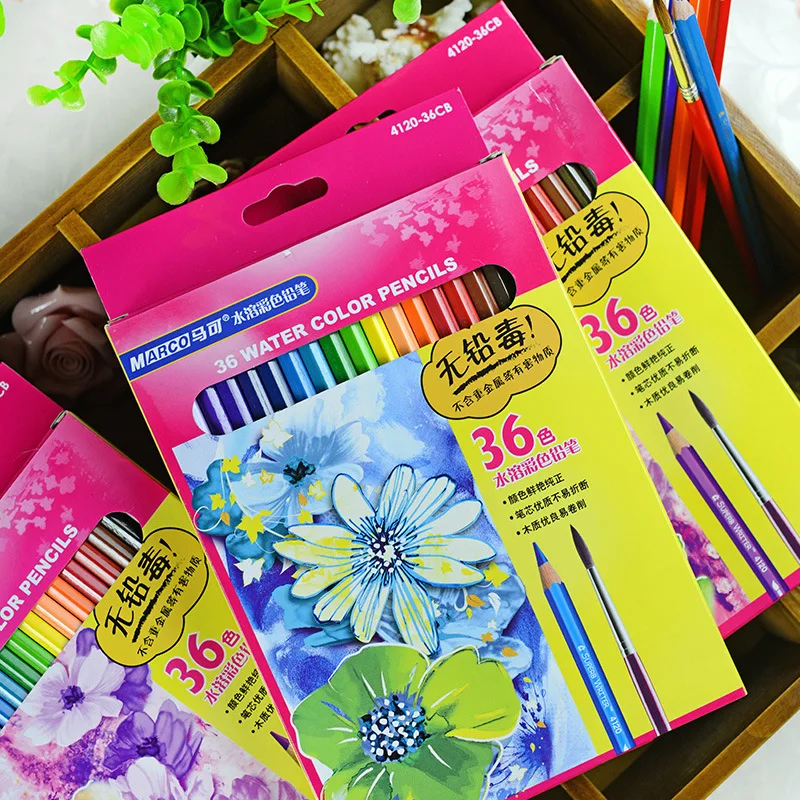 Natural Poplar Wood Colour Pencil For Kids 12 24 36colors professional hand-painted colour pencil set