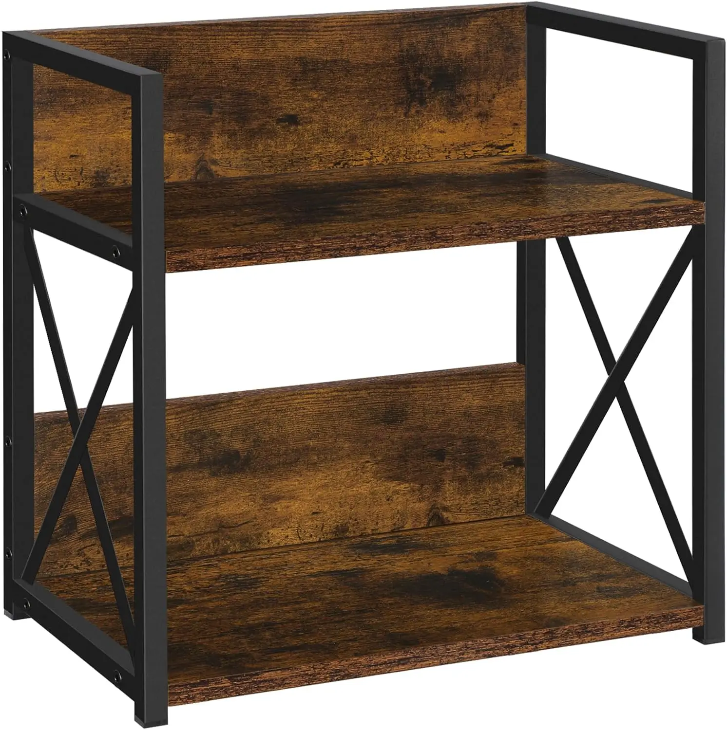 2-Tier Wooden Kitchen Counter Shelf Coffee Bar Accessories Organizer Spice Rack Condiment Rack Mugs Cream Syrup Storage Holder