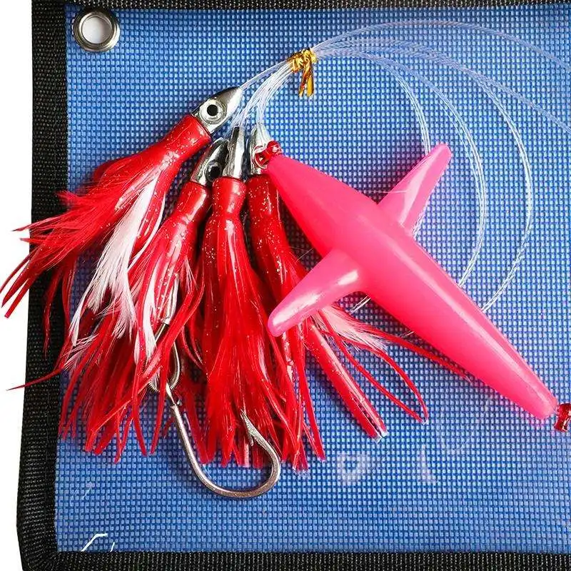 Rigged Feather Skirts Saltwater Fishing Lure Tuna fishing Squid Bird Offshore spreader bar fishing