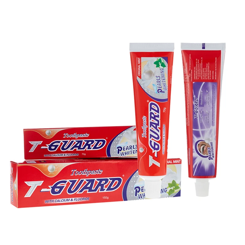Wholesale OEM Private Label Pearl White Teeth Whitening Tartar Removal Fluoride T-Guard Toothpaste Manufacturer