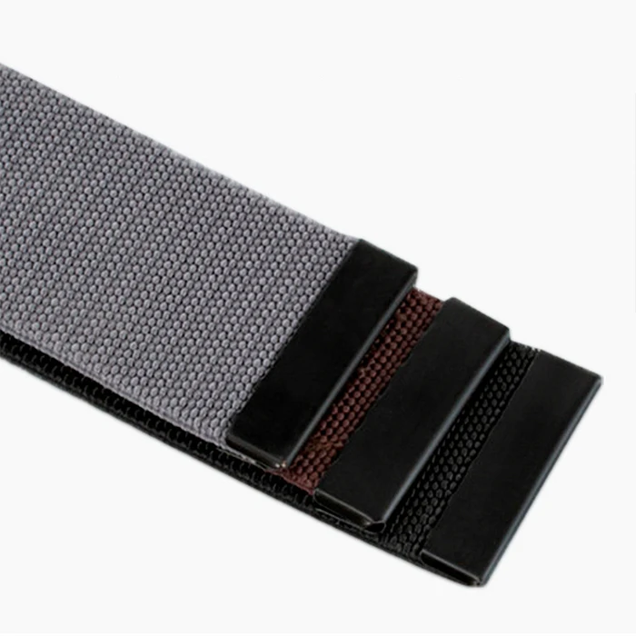 Outdoor Zinc Alloy Metal Box Buckle Durable Adjustable Stretch Belts Waist Woven Cotton Nylon Custom Canvas Fabric Belt for Men