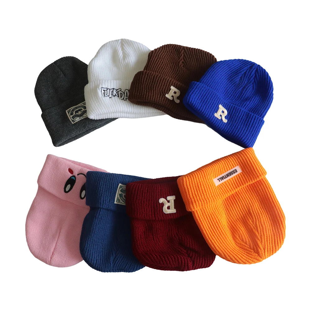 high quality custom logo ski mask uv protection knitted beanie one hole balaclava hat with bear ear