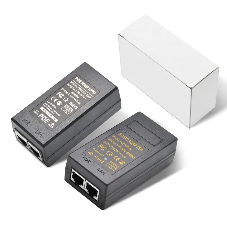 100-240V 50/60Hz Input 48V 05A POE Power Adapter For Switch Ethernet Ap Bridge Communication