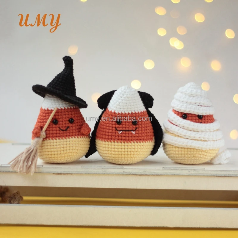 Handmade Gifts Amigurumis Crochet Food Halloween Crochet Toy Fake Halloween Candy Corn