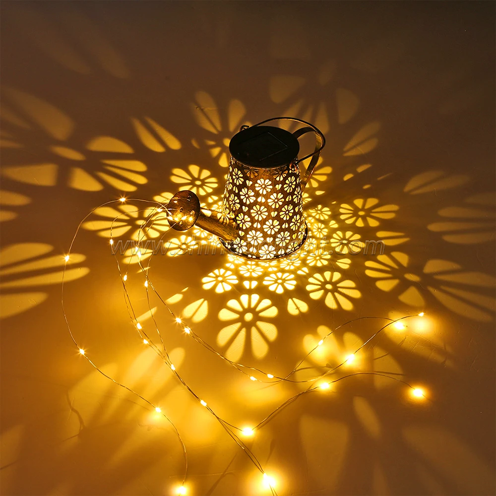 Лидер продаж, новый дизайн, креативный аккумулятор, уличный водонепроницаемый садовый светодиодный светильник на солнечной батарее для полива сада, солнечные водопадные огни